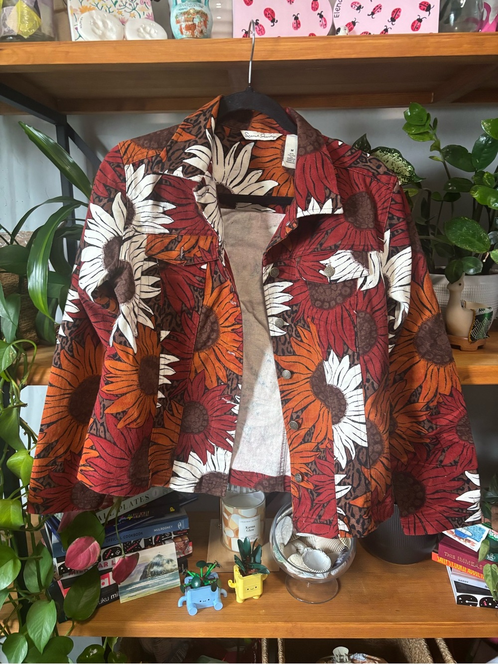 French Laundry Sunflower Print Cotton Jacket | Medium